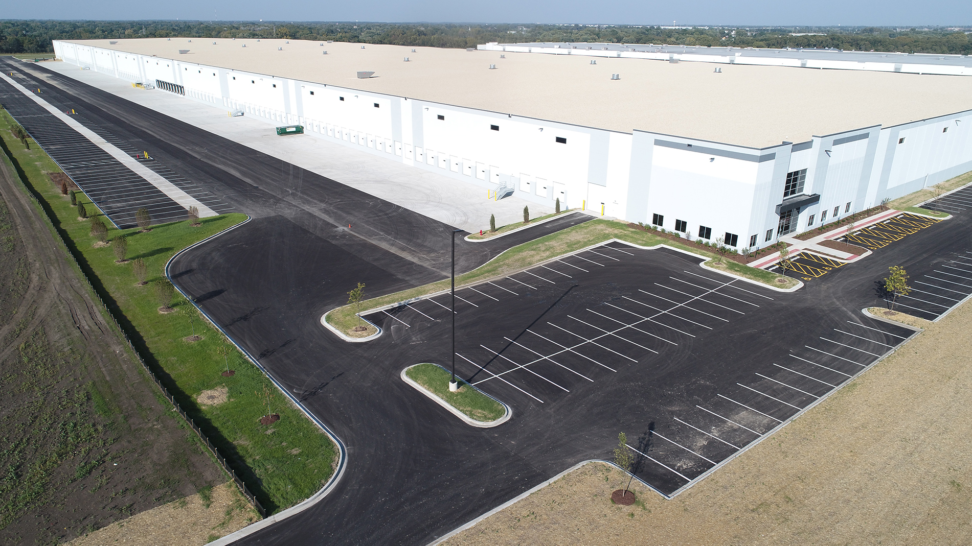 Keeley Construction built this huge warehouse and distribution center seen here from above.